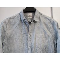 Белая Рубашка в синюю полоску 1975 ORIGINAL DENIM Оригинал Джинс Размер XL