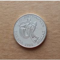 Канада, доллар 1983 г., серебро 0.500, универсиада в Эдмонтоне, Елизавета II (1952-2022)