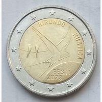 Эстония 2 евро 2023 г. Ласточка
