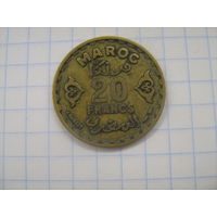 Марокко 20 франков 1952г у50