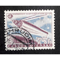 Чехословакия 1957 г. Космос. 1 марка #0029-K1