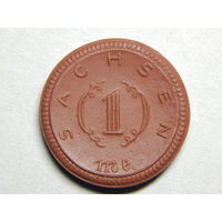 Германия Саксония 1 марка 1921г.AU.Нотгельд.