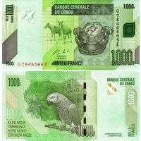 Конго 1000 франков  2022 год  UNC