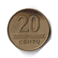 Литва. 20 центов. 1997 г.