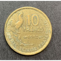 Франция, 10 франков 1951г.