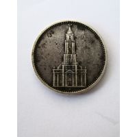 5 марок 1935 г., А (Берлин), серебро, кирха. Германия, III Рейх,