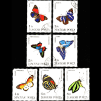 Марки Венгрия 1984. Бабочки  Серия из  7 марок