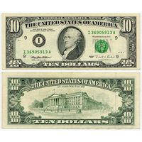 США. 10 долларов (образца 1995 года, I, Миннесота, P499)