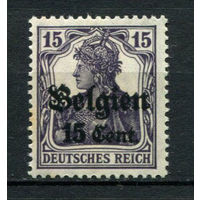 Немецкая оккупация Бельгии  - 1916 - Надпечатка Belgien 15 cent на 15Pf - [Mi.16] - 1 марка. MNH, MLH.  (Лот 111BA)