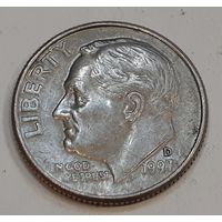 США 1 дайм, 1997 Roosevelt Dime "D" (2-13-185)