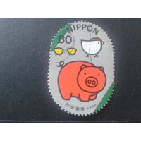 Япония 2001 день марки, свинья