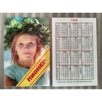 Карманный календарик. Пионер. 1989 год