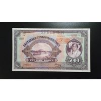 5000 крон 1943 год. Протекторат Богемия и Моравия UNC.