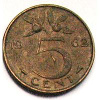 Нидерланды, 5 центов 1962