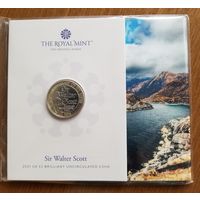 2 фунта,Великобритания, 2021, Вальтер Скотт