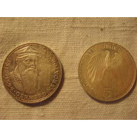 5 марок 1969г. Герхард Меркатор. Серебро.