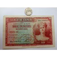 Werty71 Испания 10 песет 1935 банкнота