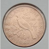 Новая Зеландия 1 пенни 1947 г. В холдере