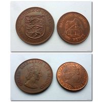 ДЖЕРСИ - 2 пенса 1998 года и 1/12 шиллинга 1964 года - из коллекции (цена за две монеты)