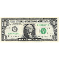 США, 1 $, 2009 г., "В", Нью-Йорк, UNC