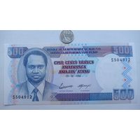 Werty71 Бурунди 500 франков 1995 UNC банкнота