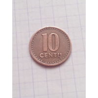 10 центов 1991 год. Литва.