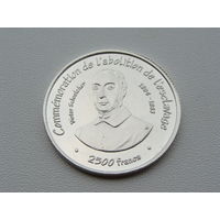 Того. 2500 франков (francs) 2007 год   X#E2 "Освобождение от рабства. Виктор Шольхер" Тираж: 850 штук