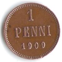 1 пенни 1909 год _состояние aUNC/UNC