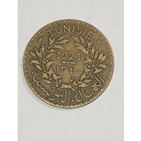 Тунис 1 франк 1921 года .