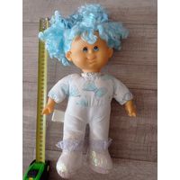 Кукла мягконабивная, барбарик, с голубыми волосами. Итальянская кукла Фиба, Fiba,