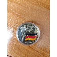 Ч/м по футболу 2006 г. Либерия 5 долларов 2003 г.