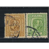 Исландия Владение Дании 1915 Христиан IX и Фредерик VIII Стандарт #77,79