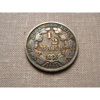 Германия 1/2 марки 1905 J Серебро 900 2.77 g (по каталогу)