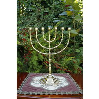 Латунный Подсвечник / Канделябр Менора 7 - свечей / Brass Jewish Candlestick.(В Золотом Цвете)
