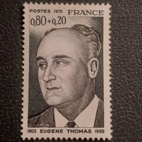 Франция 1975. Министр почты и телеграфа Eugene Thomas 1903-1969