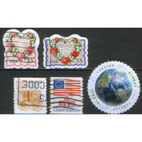 Подборка из 5 гашеных марок США "Стандарт"