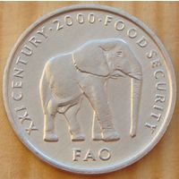 Сомали. 5 шиллингов 2000 года  KM#45   "Слон"