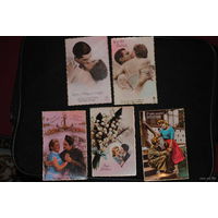 Сборная серия старинных открыток, по теме: "ЛЮБОВЬ" - моя коллекция до 1945 года - антикварная редкость - цена за всё, что на фото, по отдельности пока не продаю!