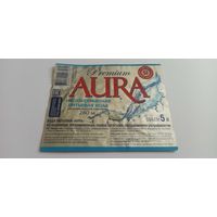 Этикетка от напитка "Aura", 5 литров (л) , Лидский пивзавод б/у