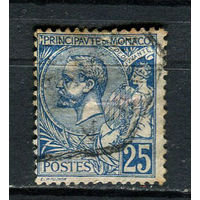 Монако - 1901 - Принц Альберт I 25С - (есть тонкое место) - [Mi.25] - 1 марка. Гашеная.  (Лот 90Dj)