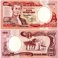 Колумбия 100 песо 1991 г.( UNC из пачки)