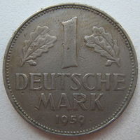 Германия 1 марка 1959 г. F
