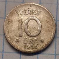 Швеция 10 эре 1956г.km823 серебро