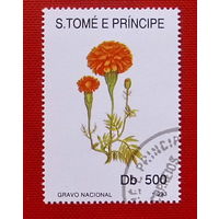 Сан - Томе и Принсипи. Цветы. ( 1 марка ) 1993 года.