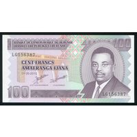 Бурунди 100 франков 2010 г. P 44a. Серия LG. UNC