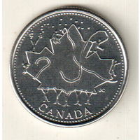Канада 25 цент 2002 День Канады - Кленовый лист
