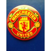 Значок - "Логотип Футбольный Клуб "Манчестер Юнайтед" Англия" - Диаметр - 5.5 см.