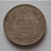 1000 лир 1990 г. Турция