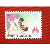Индонезия. Спорт. ( 1 марка ) 1989 года. 10-6.