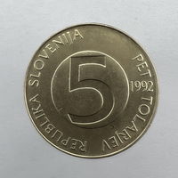 Словения 5 толаров 1992 года